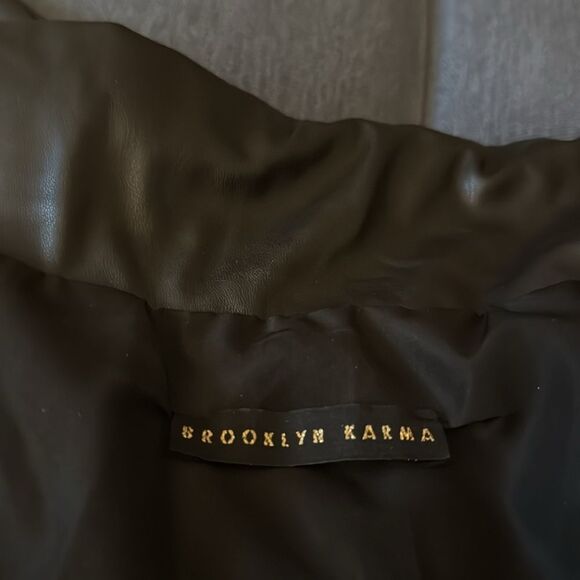 Brooklyn Karma Women’s Black Faux Leather Puffer Vest. Size Small. - Picture 5 of 7